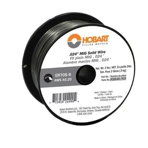 Hobart 0.024 In Er 70s-6 Carbon Steel Solid Welding Wire, 2 Lb Spool