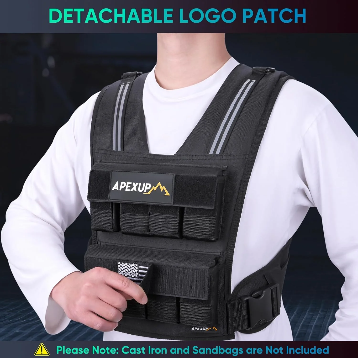 Adjustable Weighted Vest For 40lbs, Without Iron Weights