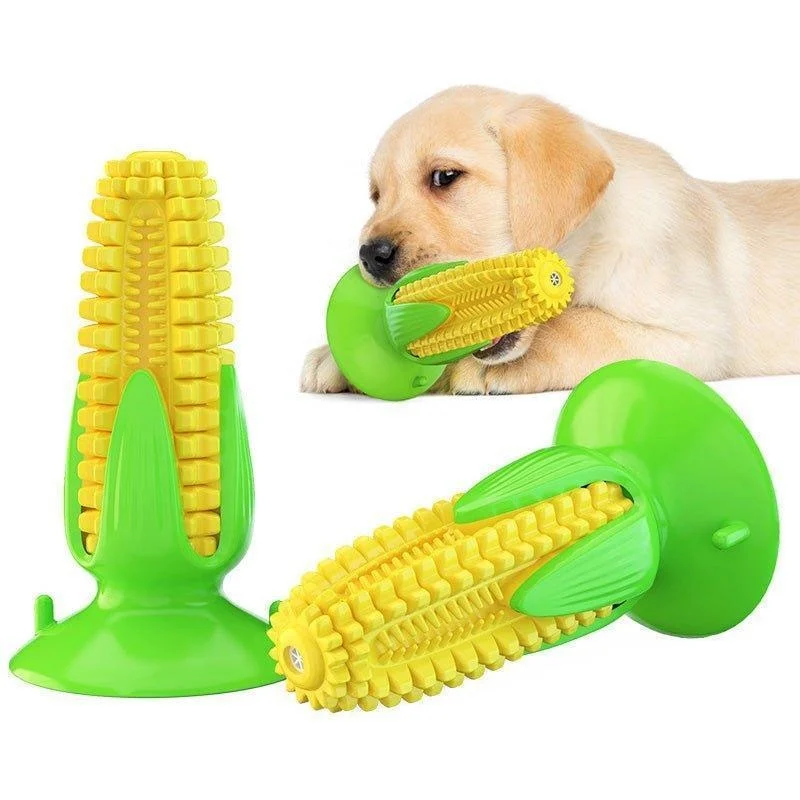 Puppy Teething Chew Toys Squeaky Corn Stick Tough Toys