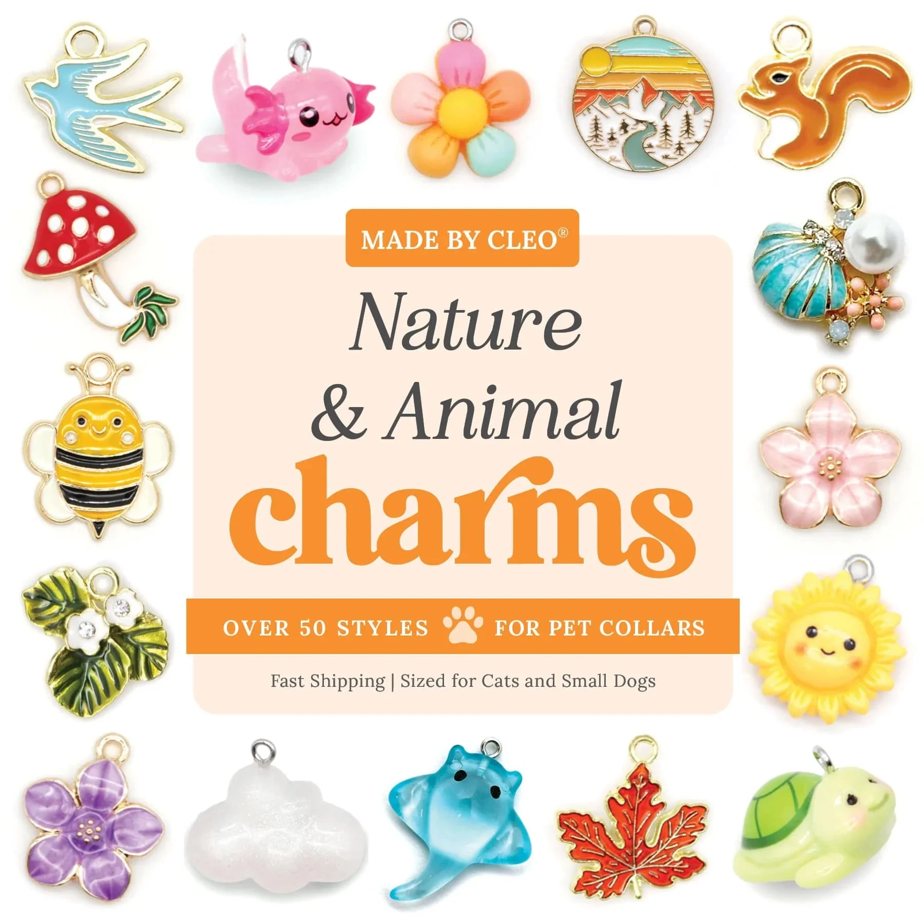 Pet Collar Charms - "nature & Animals" - Butterfly (blue & Silver)
