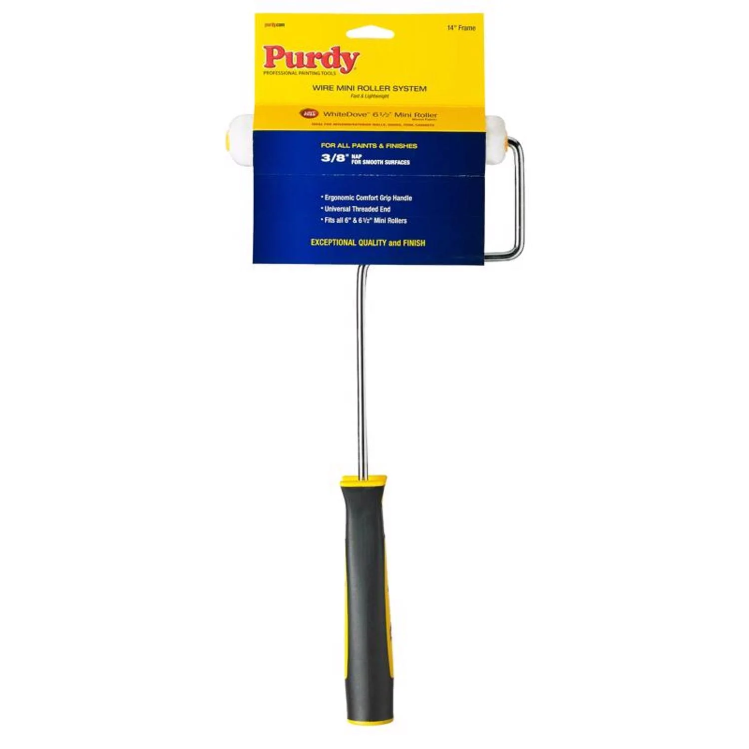 White Dove 6-1/2 In. W Mini Paint Roller Frame And Cover Threaded End