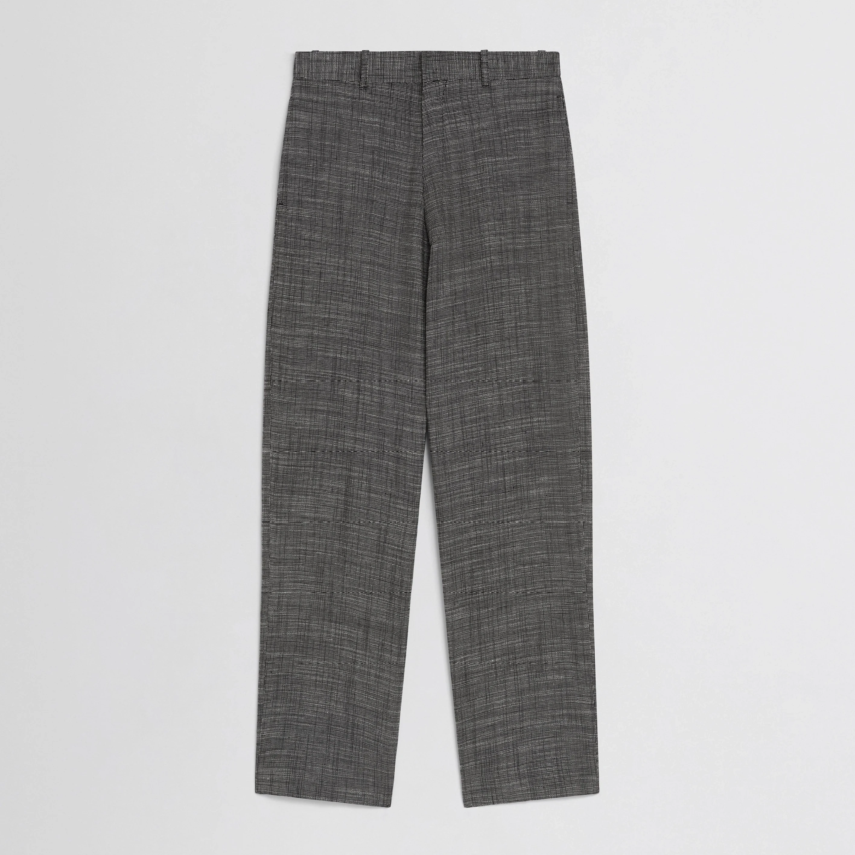 Drop Trousers | Blue Grey Melange Silk Linen - 34