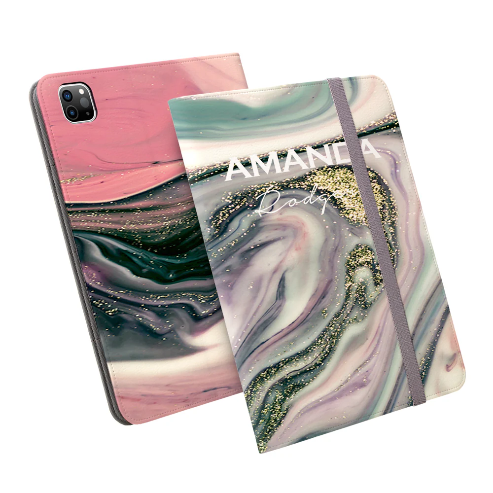 Personalised Swirl Marble Name Ipad Pro Case - Ipad Pro 12.9" (5th Gen 2021)