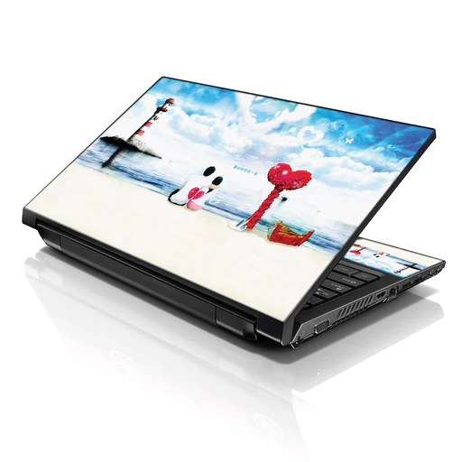 Laptop Notebook Skin Decal With 2 Matching Wrist Pads - Love In The Air - 15"