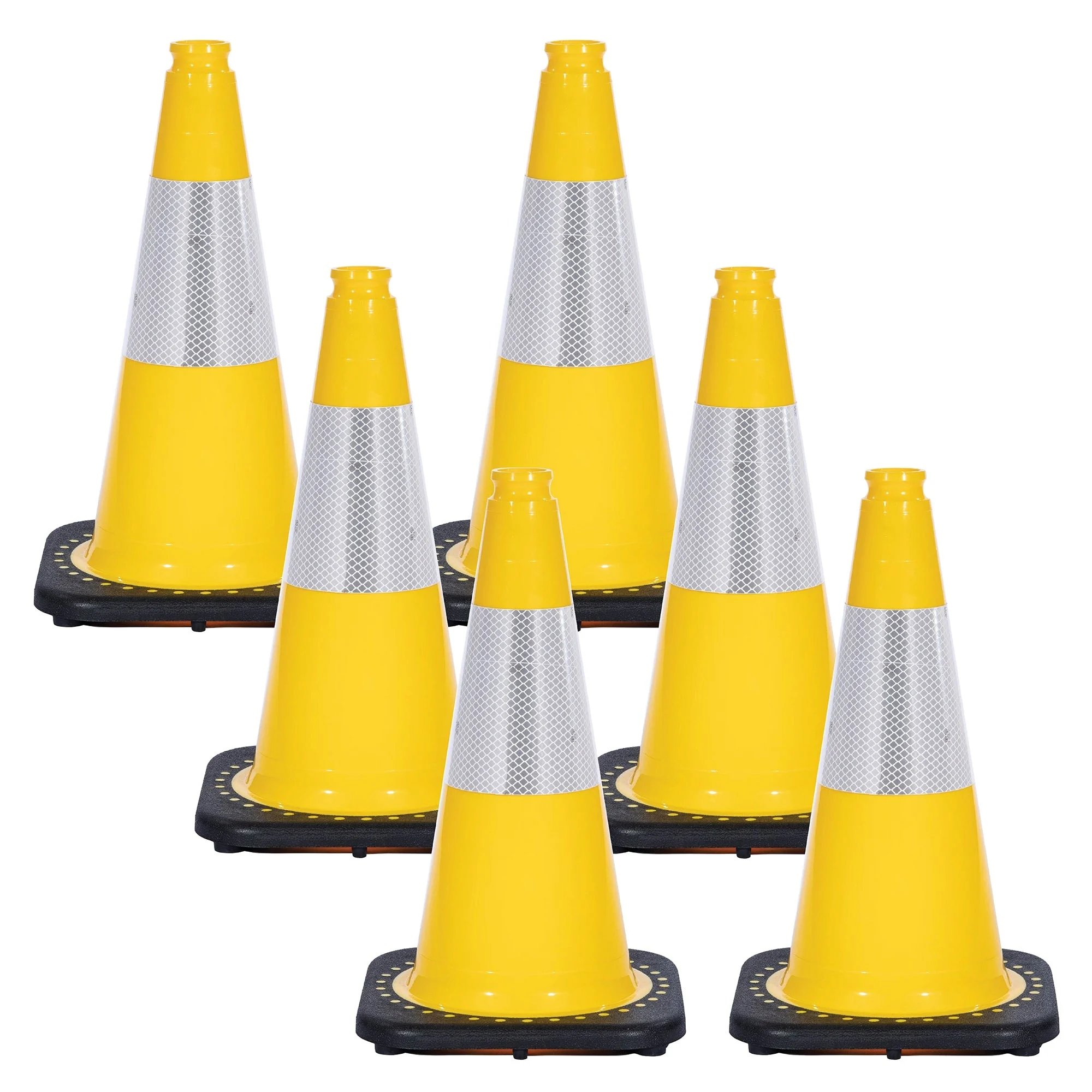 Reflective Traffic Cones - Yellow/18 Inches