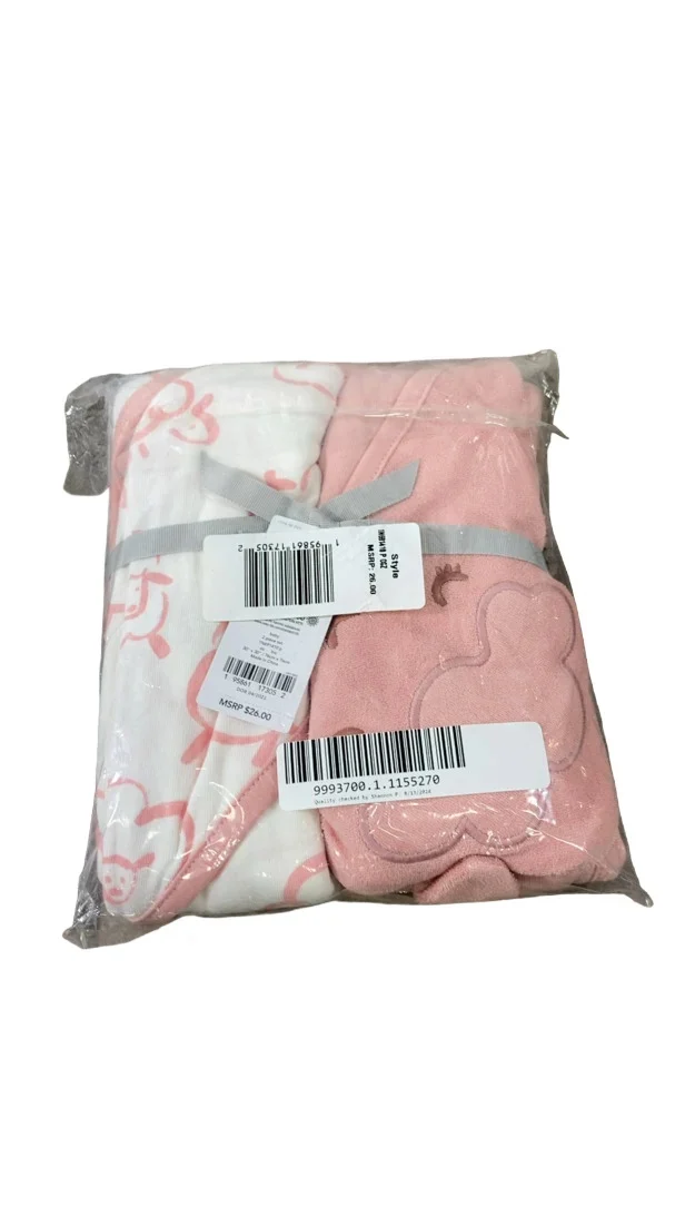 Carter’s Hooded Towels 2pack, Pink/ivory