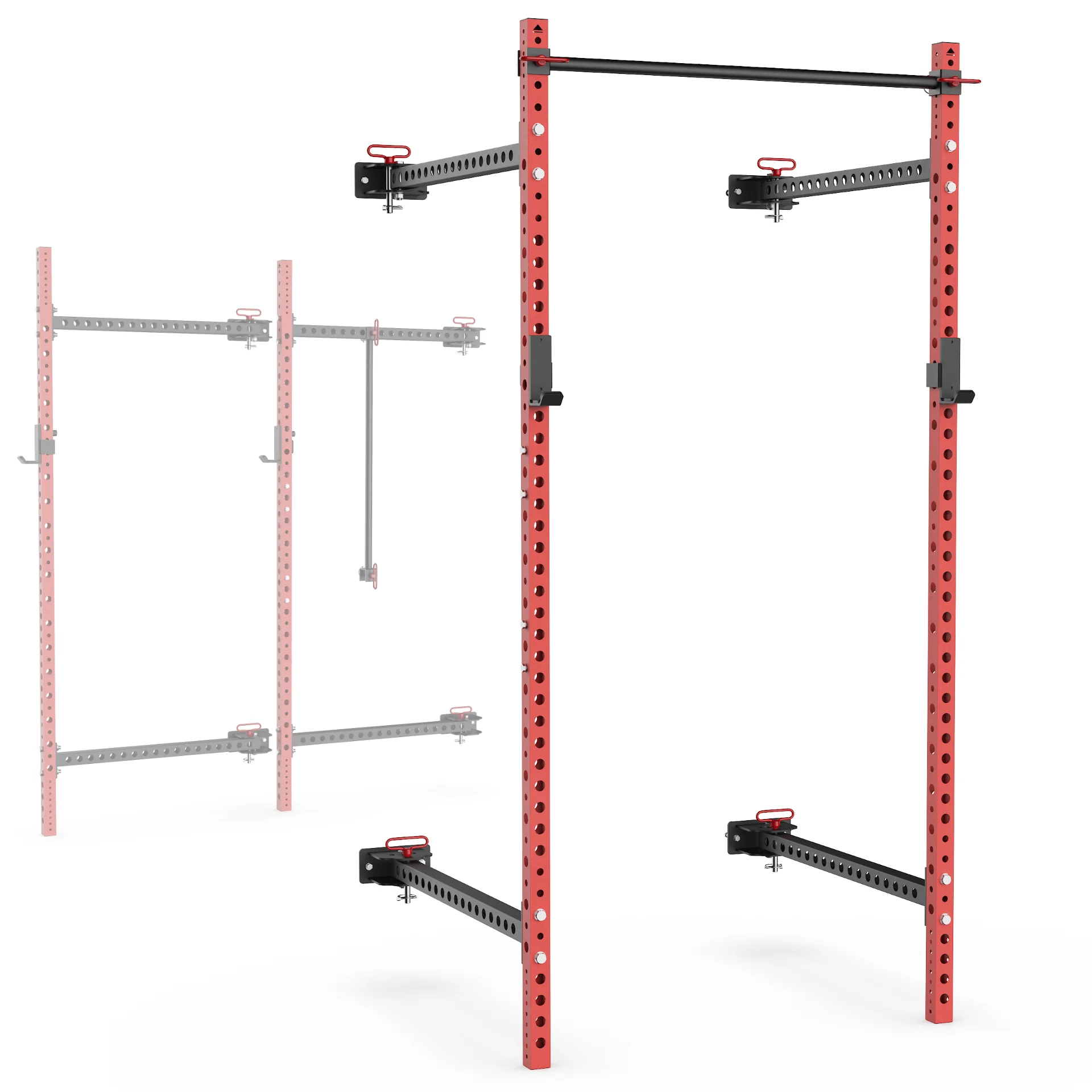 Synergee 2200 Series Folding Squat Rack - Red/95"/41"