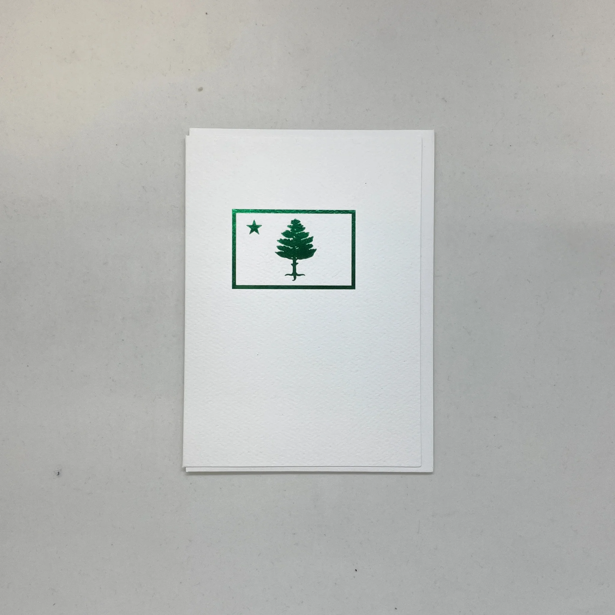 Maine Flag - Foil Stamp - Single Card