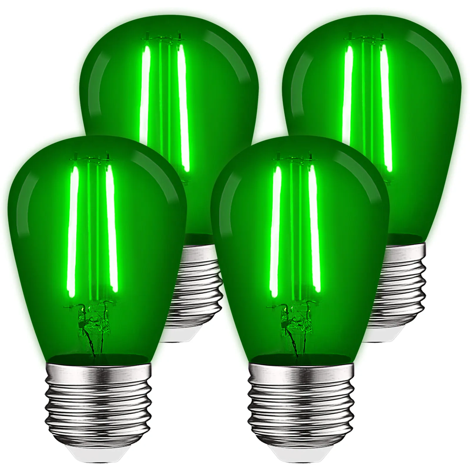 Luxrite 11‑watt Eq S14 Green Medium Base (e26) Led Decorative Light Bulb (4‑pack)