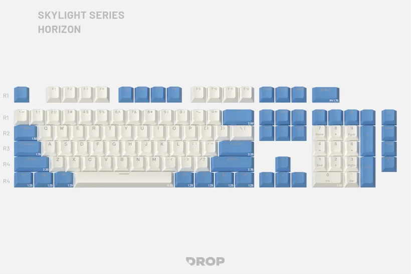 Drop Skylight Series Keycap Set - Slate
