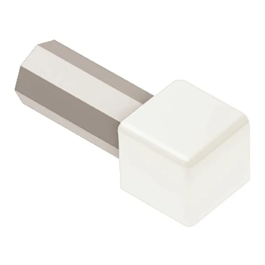 Quadec 0.375-in W X 1.0-in L White Color-coated Aluminum Outside Corner Tile Edge Trim Ed/q100w