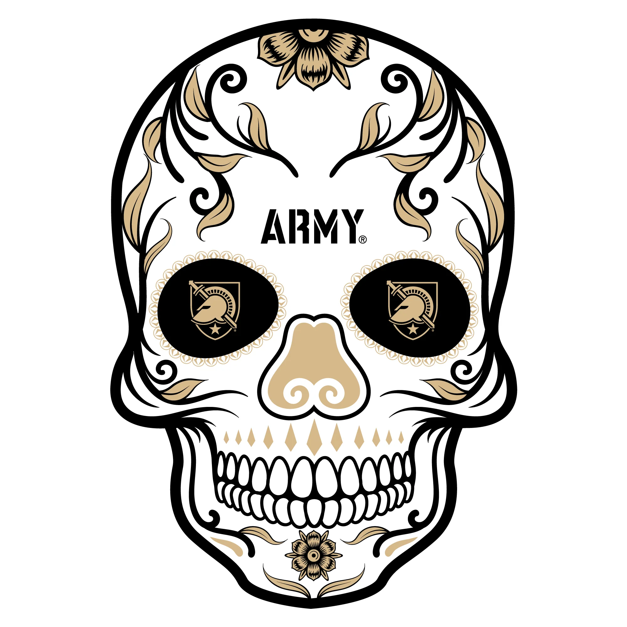 Skull - Big Head - Official Ncaa - Army Black Knights - Foam Core Cutout