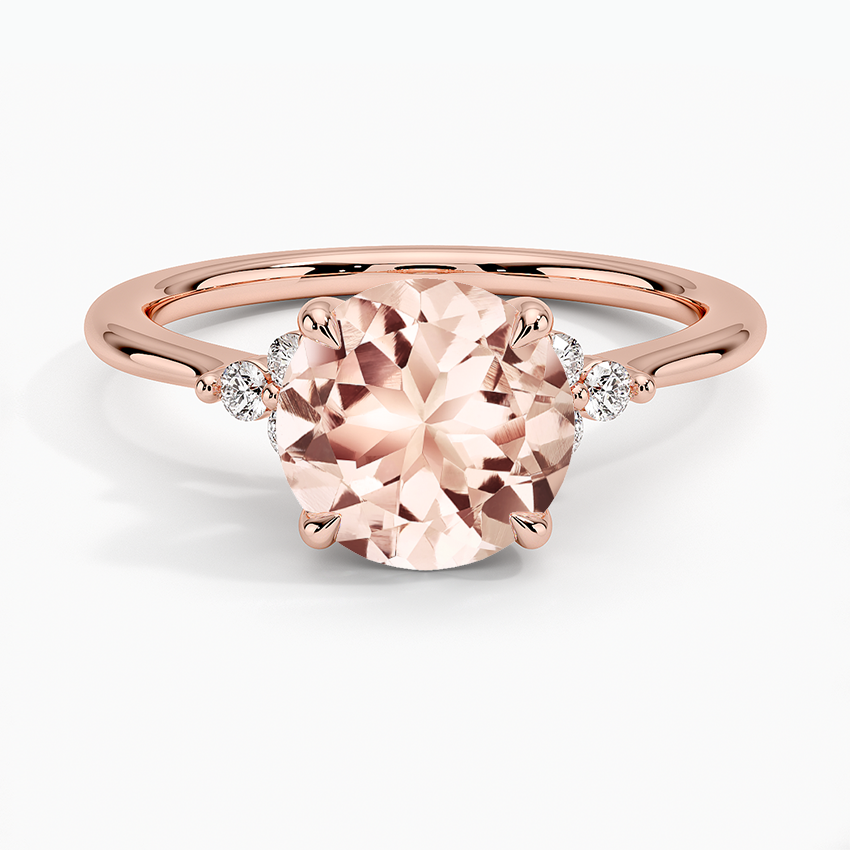 Morganite Melody Diamond Ring In 14k Rose Gold
