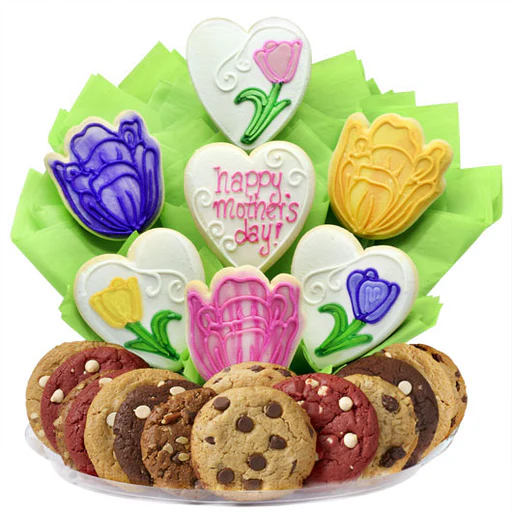 Mom's Tulip Blossoms Boutray™ - 9 Cookie/2 Dozen