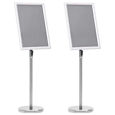 Vidaxl Poster Stands 2 Pcs Silver 32.7 X 24 X 108 Cm Aluminium