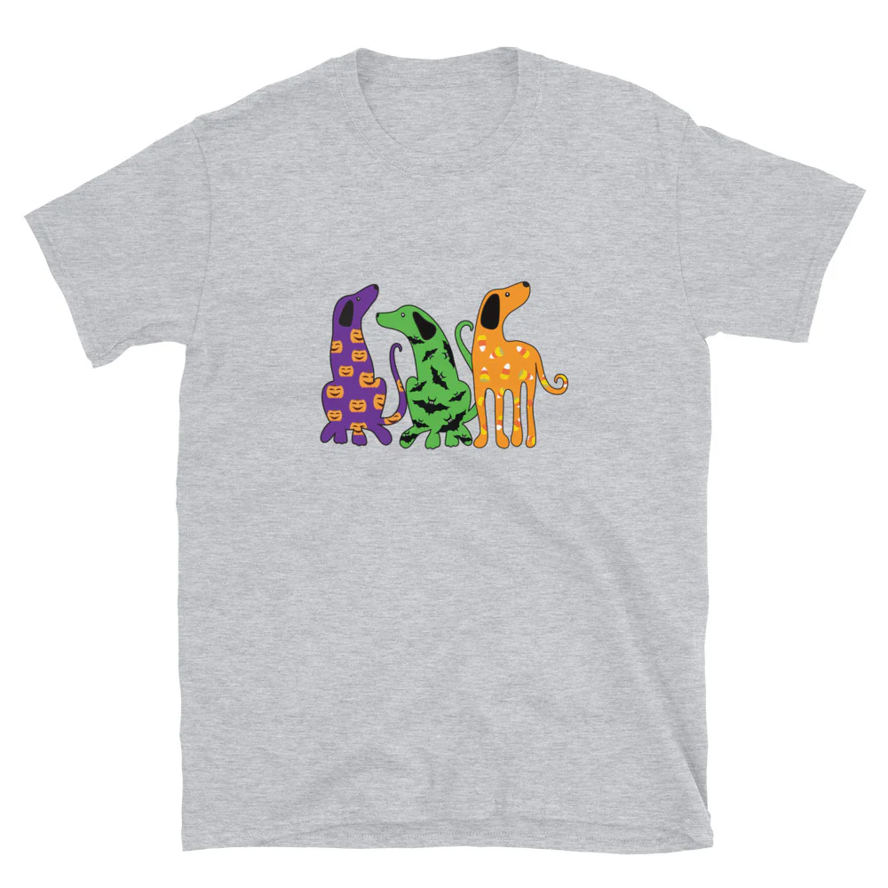 Happy Halloween Dogs T-shirt - Sport Grey/2xl