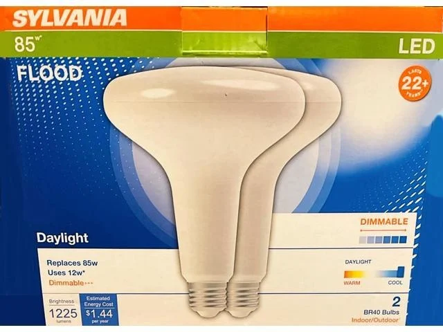 2 Pack Sylvania Led Br40 Flood Light 85 Watt Equivalent Dimmable Daylight