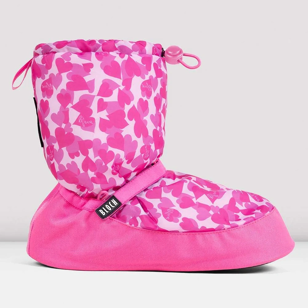 Childrens Confetti Hearts Print Warm Up Booties - M
