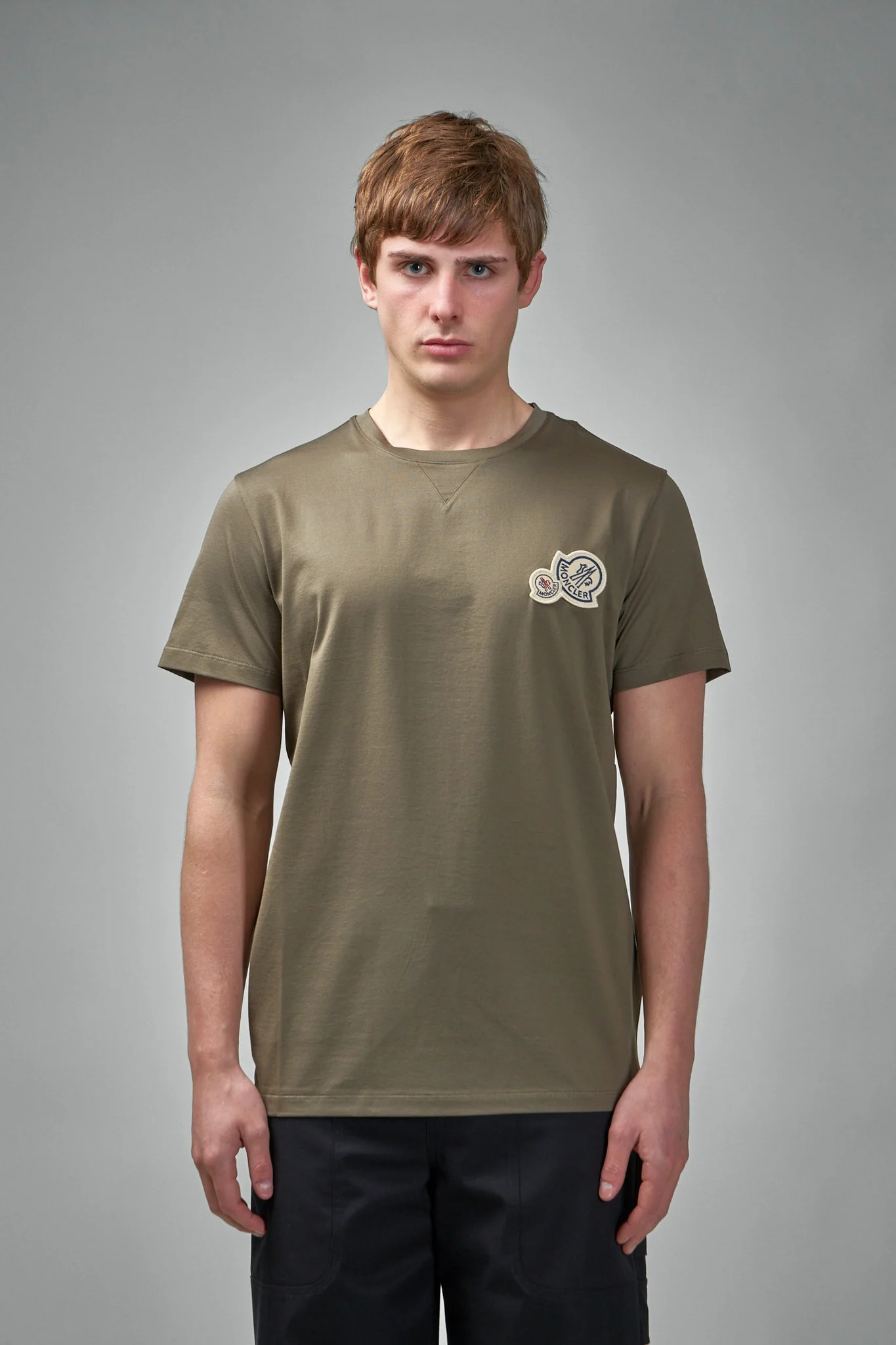 Double Logo Patch Cotton T-shirt