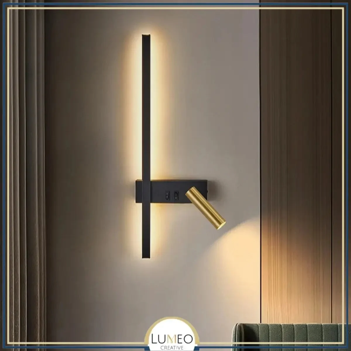 Applique Murale Led & Liseuse Intégrée | Design Asymétrique Gauche/droite - Gauche/blanc Neutre
