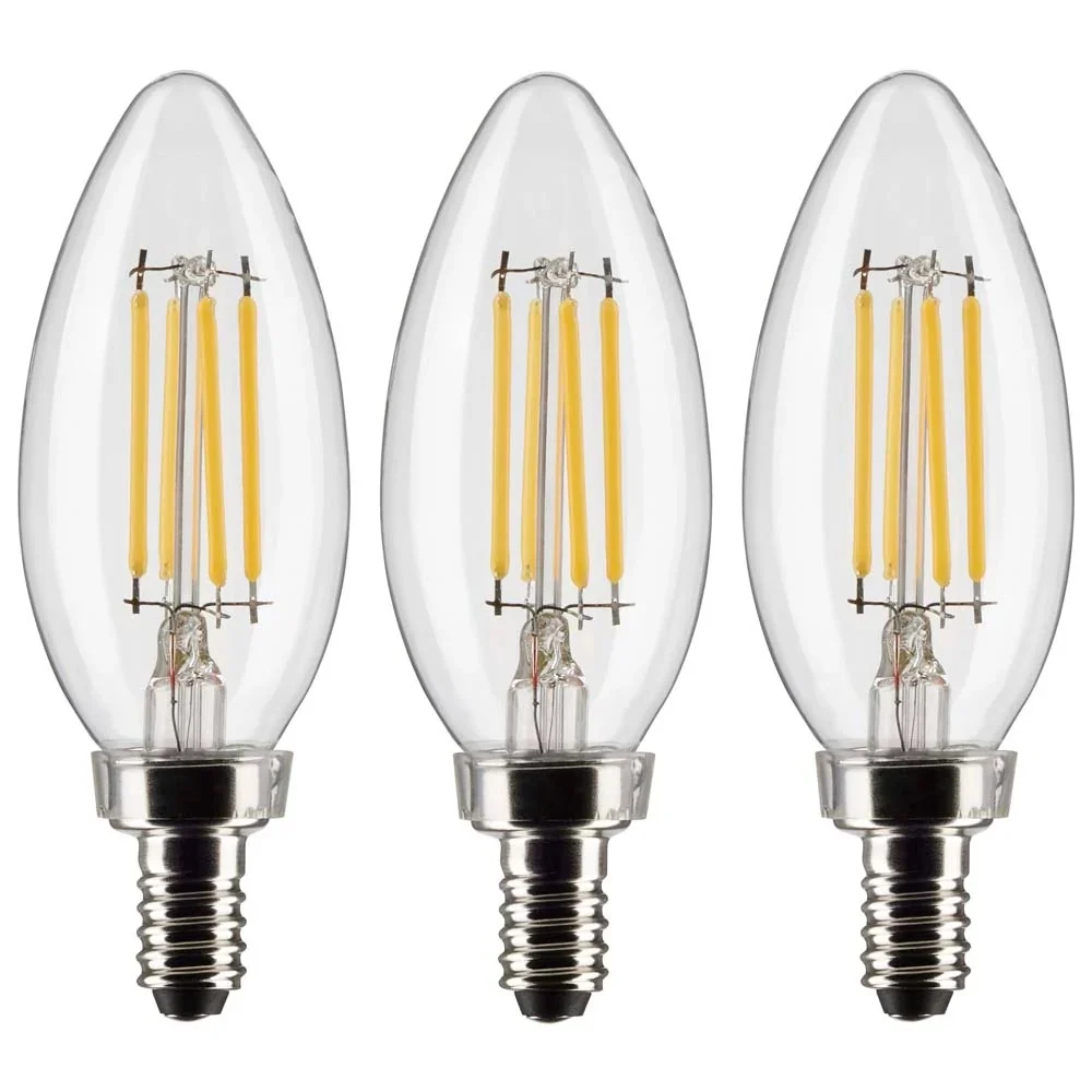 3pk - Satco 4w B11 Led 2700k Candelabra Base Dimmable - 40w Equiv