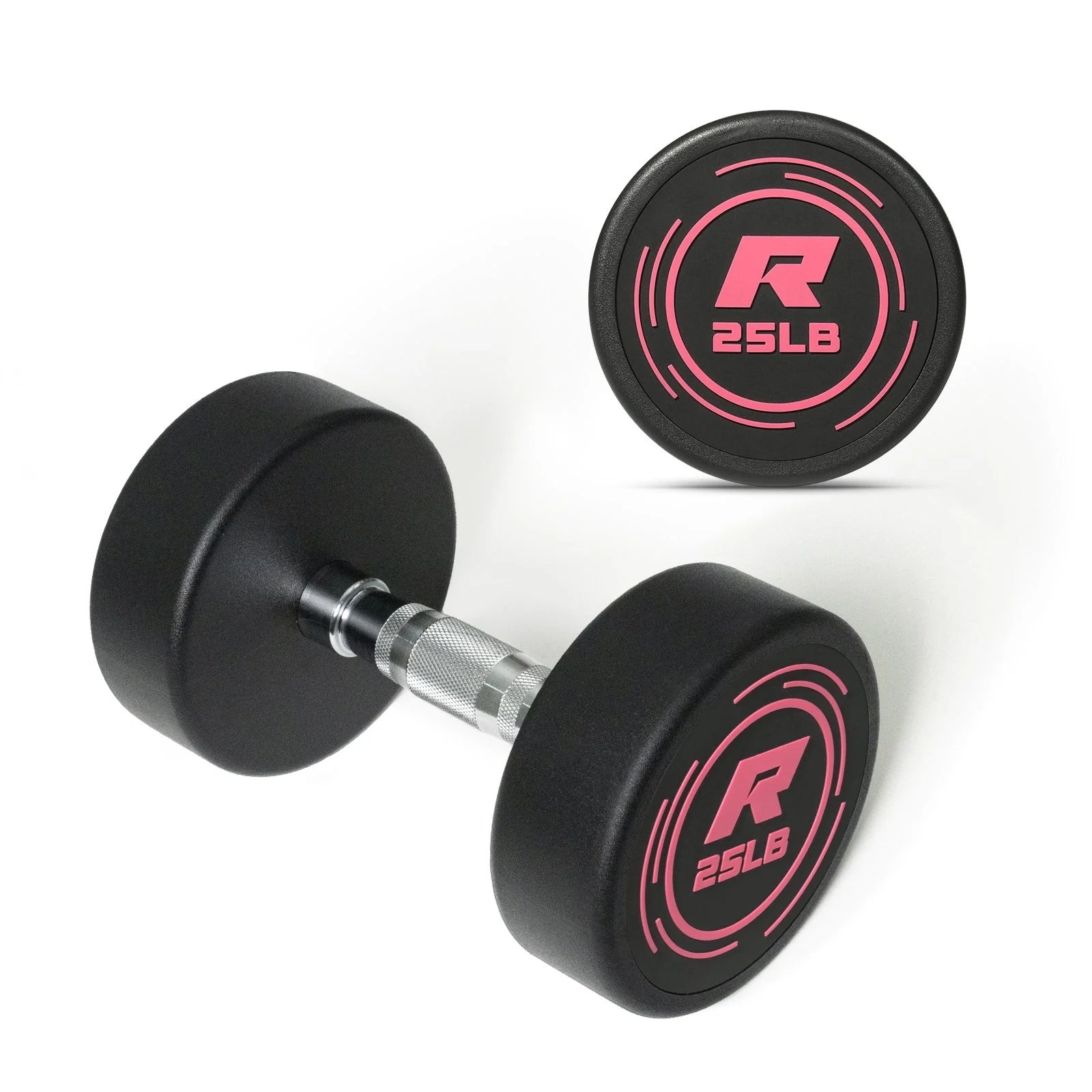 Ritfit Pink Pvc-coated Round Dumbbells In Pairs - 25lb
