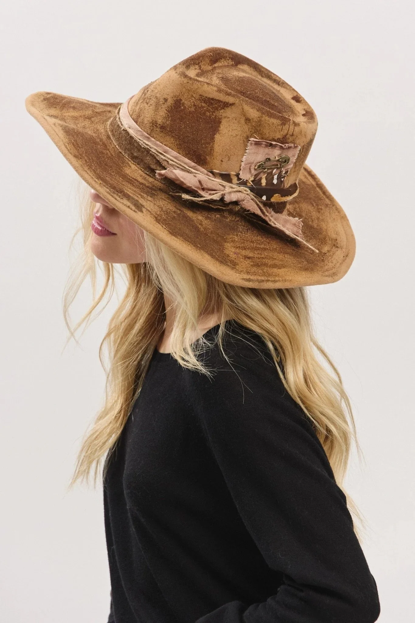 Mh0235 Caroline Heritage Worn Shapable Cowboy/fedora Hat