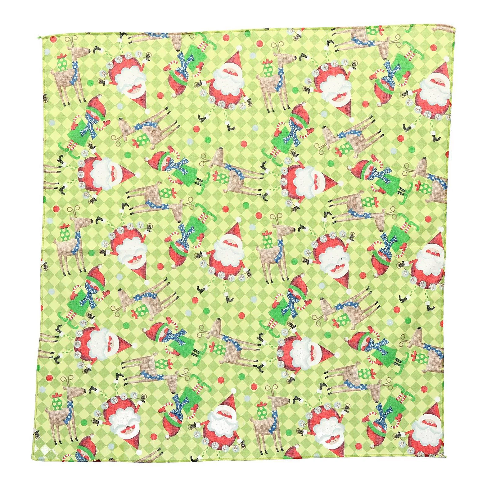 Christmas Santa And Elf Print Holiday Bandana