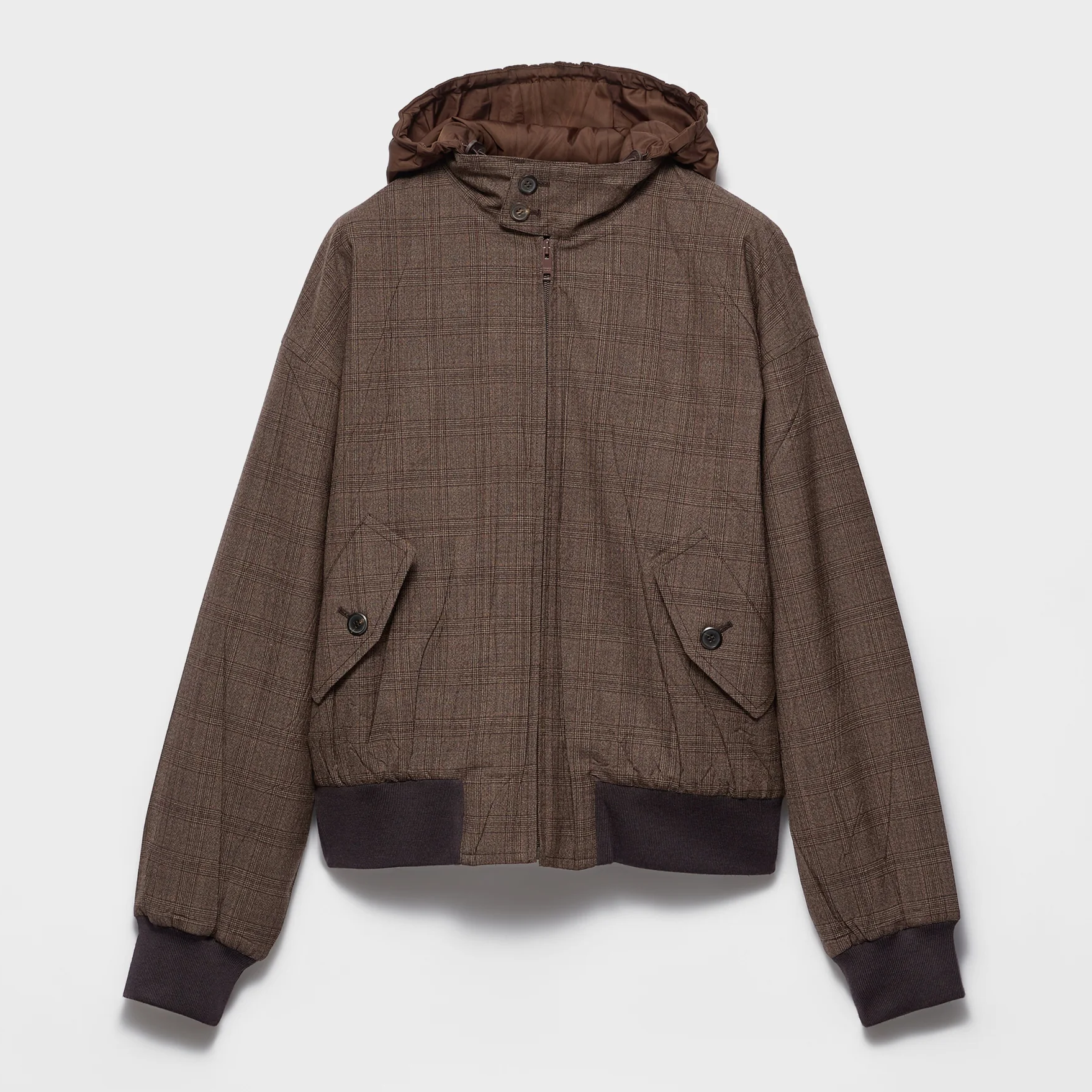 Tobacco Hooded Wool Jacket