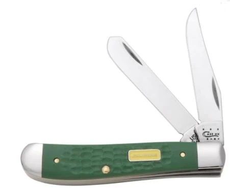 Case Knives Ss John Deere Jig Green Synthetic Mini Trapper Folding Knife