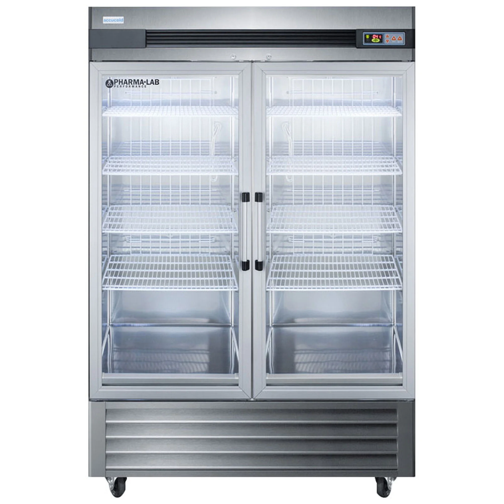 Summit Performance Series Pharma-lab 55 In. 49.0 Cu. Ft. French Door Freezerless Refrigerator With Glass Doors - Stainless Steel