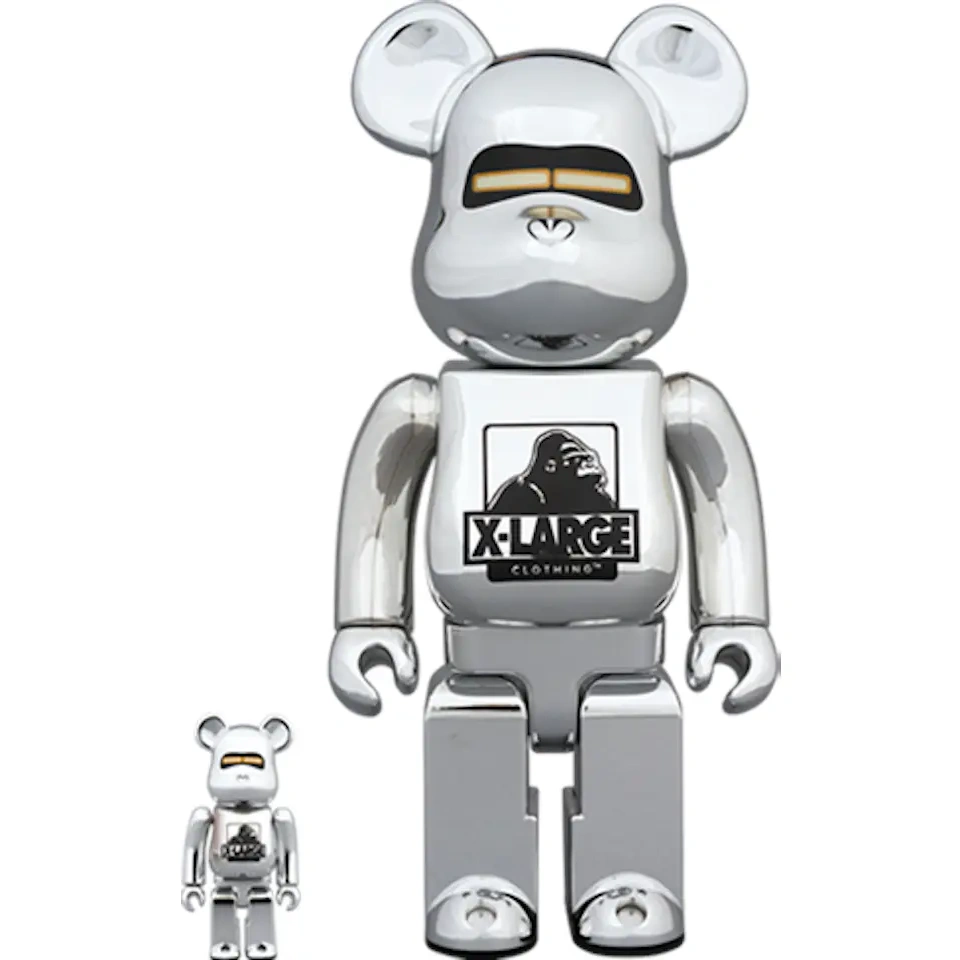 Bearbrick X Xlarge X Hajime Sorayama 100% & 400% Set Chrome