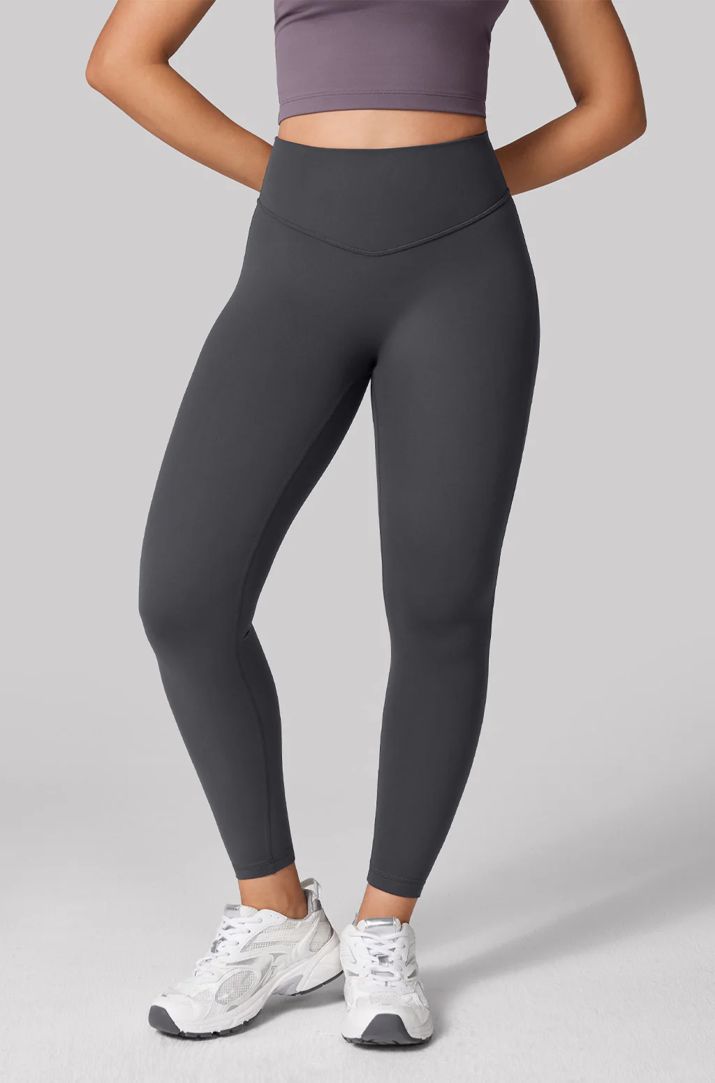 Hugcurve No Front Seam Hidden Scrunch Butt Leggings 25" - Graphite Grey/xs