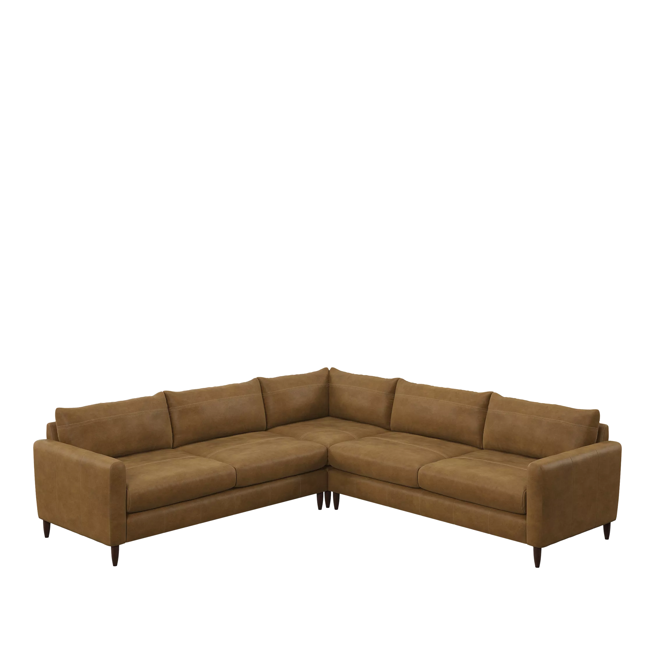 John Lewis Bailey Ii 5+ Seater Leather Corner Sofa, Dark Leg, Demetra Light Tan