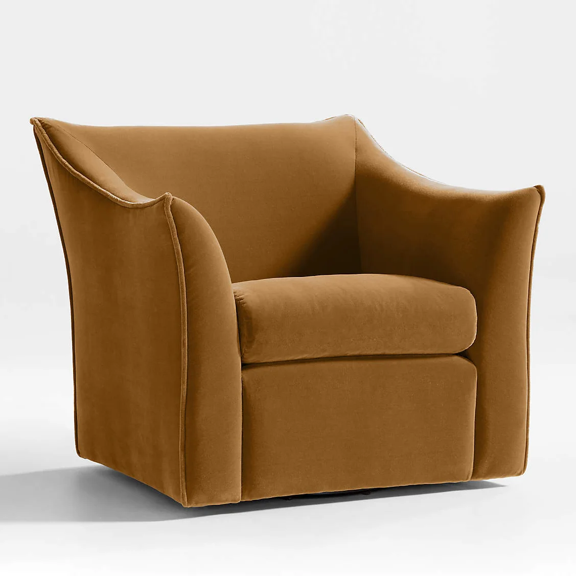Tortona Ocher Velvet Swivel Accent Chair