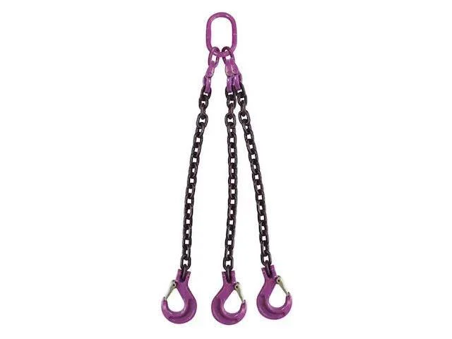 Us Cargo Control 516g100tos-10 5/16" X 10' - 3 Leg Chain Sling W/ Sling Hooks -