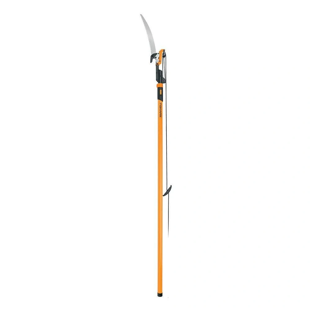 Fiskars Powerlever 1-1/8 In. Cut Capacity Steel Saw Blade 15 In. Fiberglass Pole 14 Ft. Tree Pruner