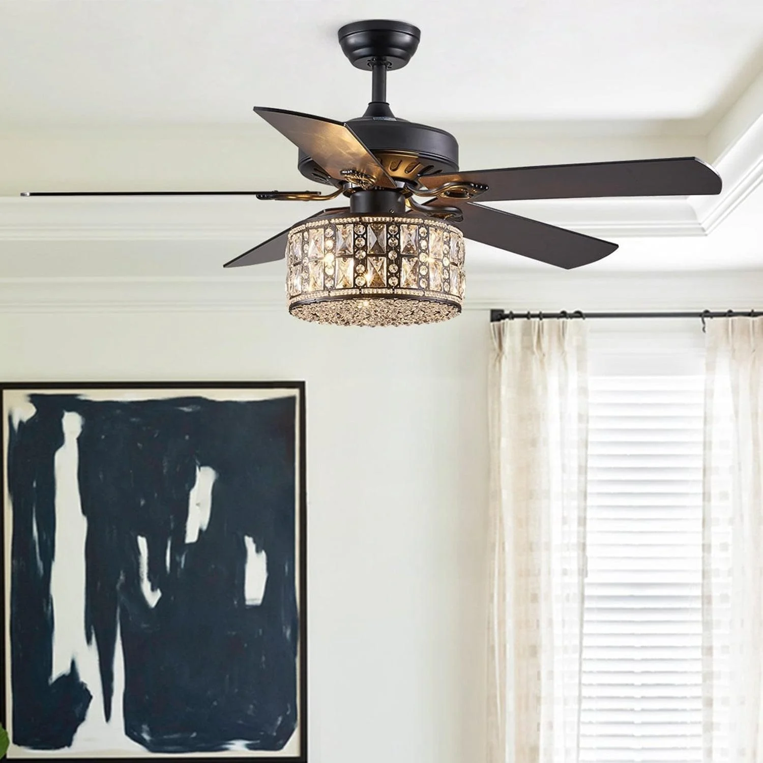 5-blade Double Layer Drum Ceiling Fan With Remote Control (open Box)