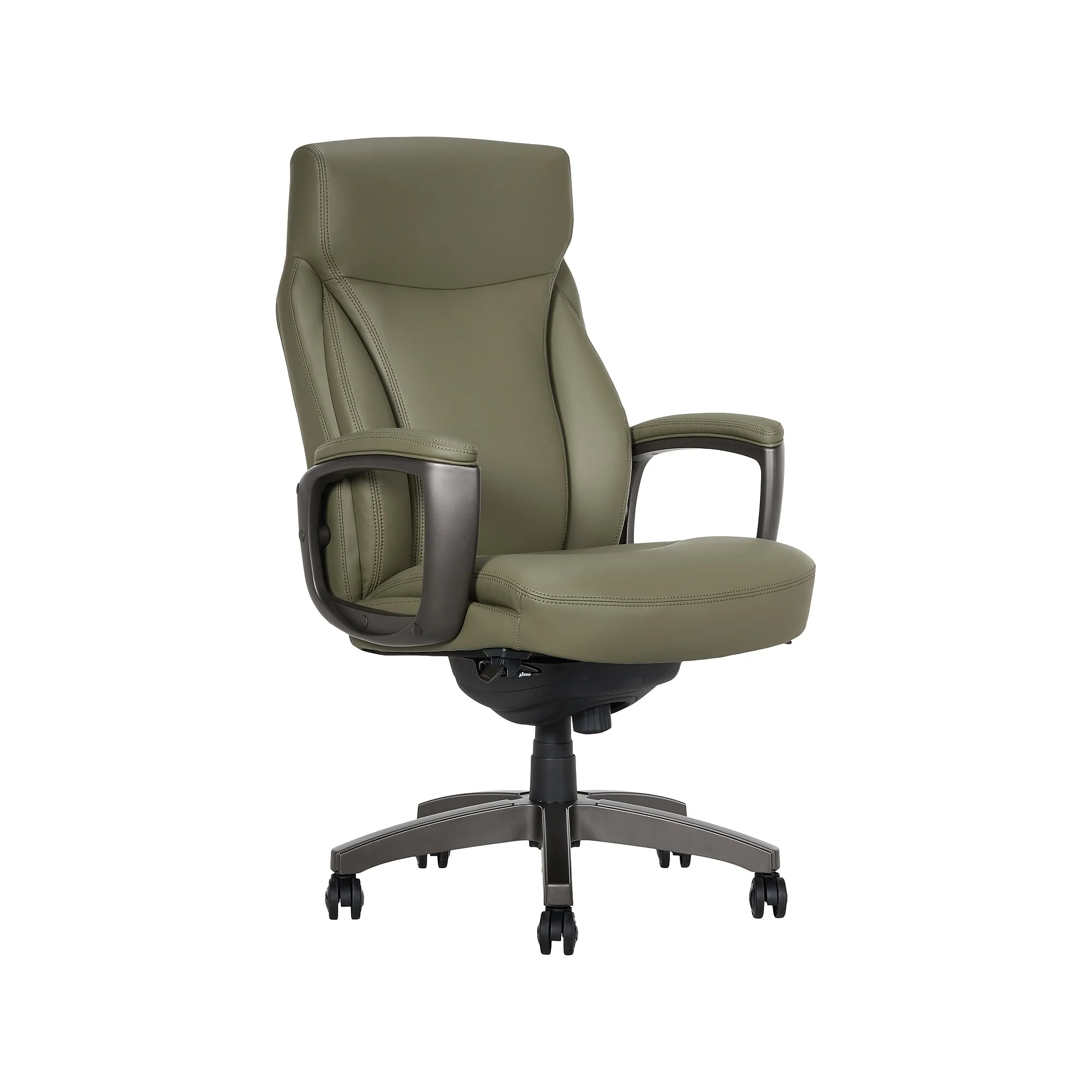 La-z-boy Arcadian Ergonomic Bonded Leather Swivel Executive Chair Olive