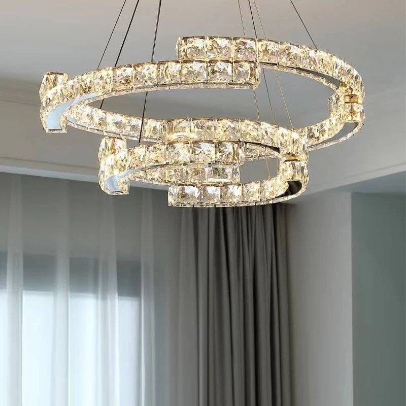 Double Irregularity Ring Led Chandelier - 2 Rings (15.7"-23.6")