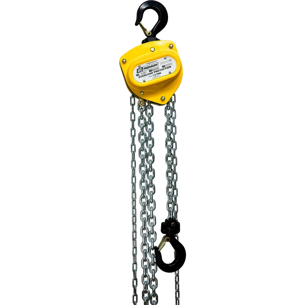 Oz Lifting Manual Chain Hoist W/ Overload Protection, 1-1/2 Ton Capacity 15' Lift