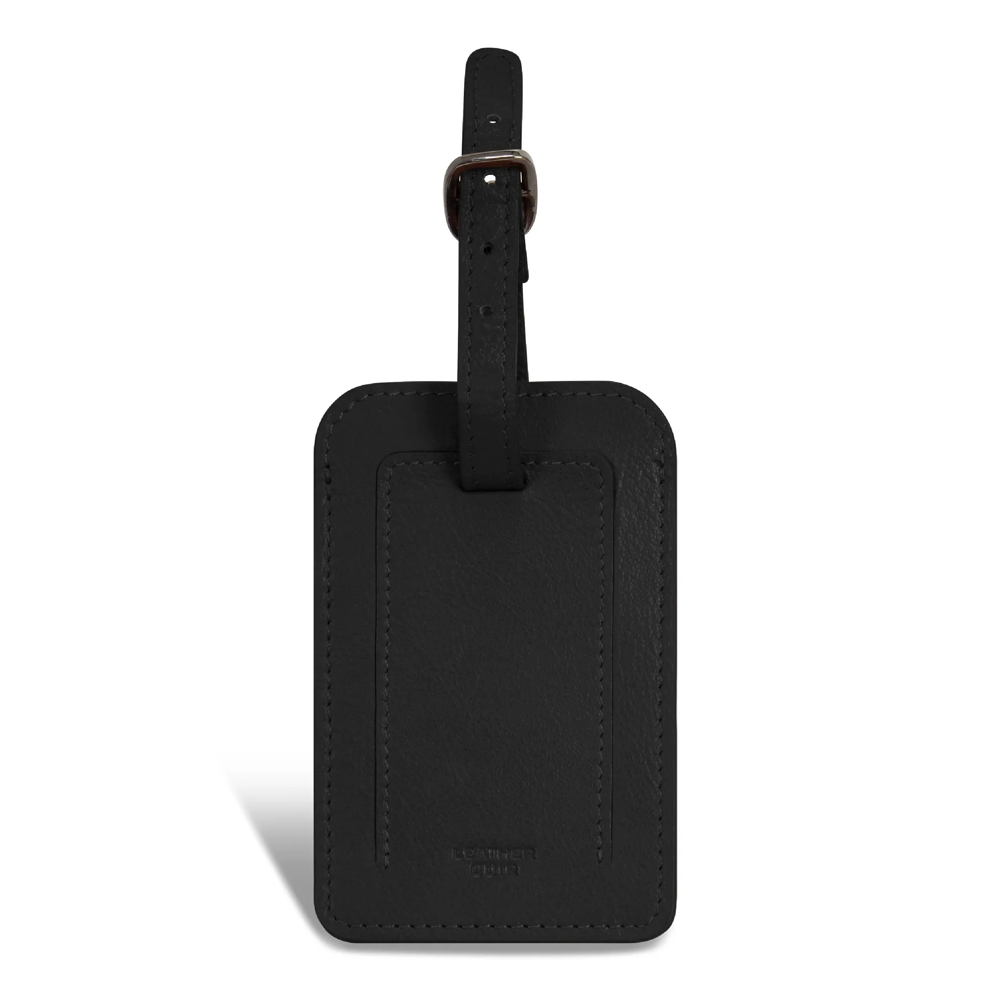 Onyx / Leather Luggage Tags - Black