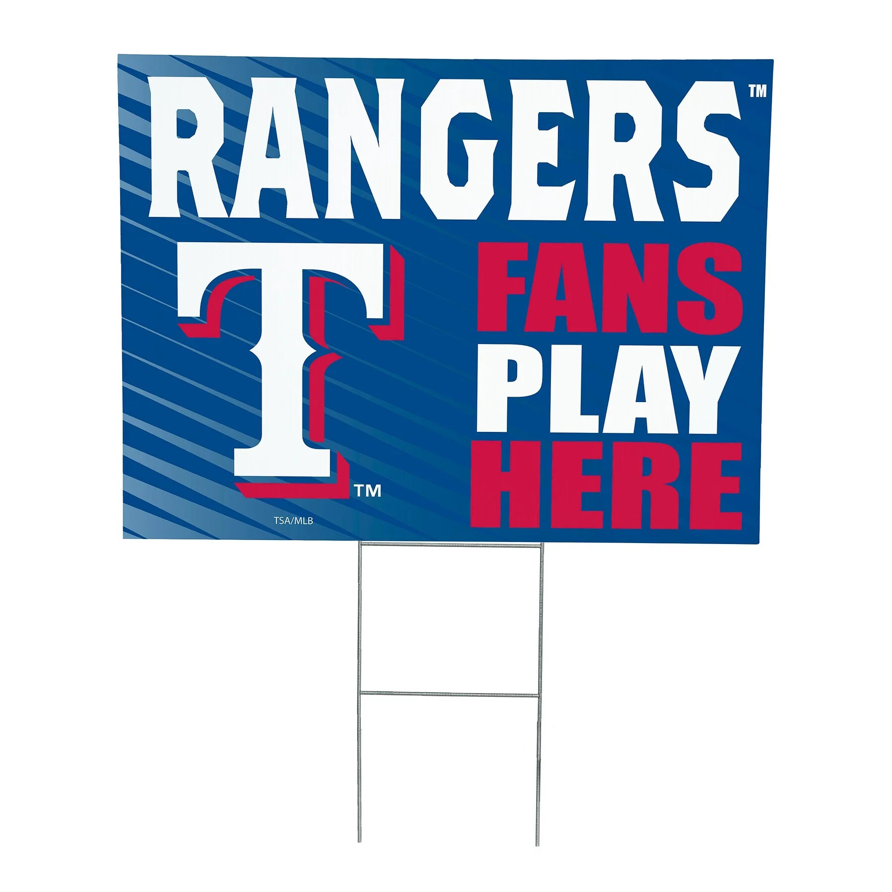 Texas Rangers 18" X 24" Fans Play Here Outdoor Yard Sign