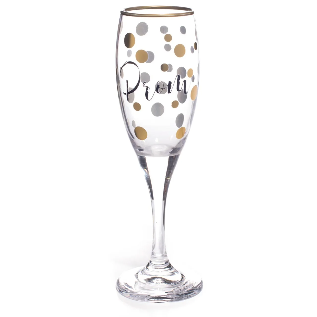 6 Oz. Rimmed In Gold Dots Prom Flute