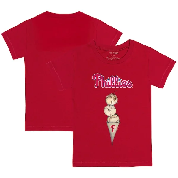 Toddler Philadelphia Phillies Tiny Turnip Red Triple Scoop T-shirt