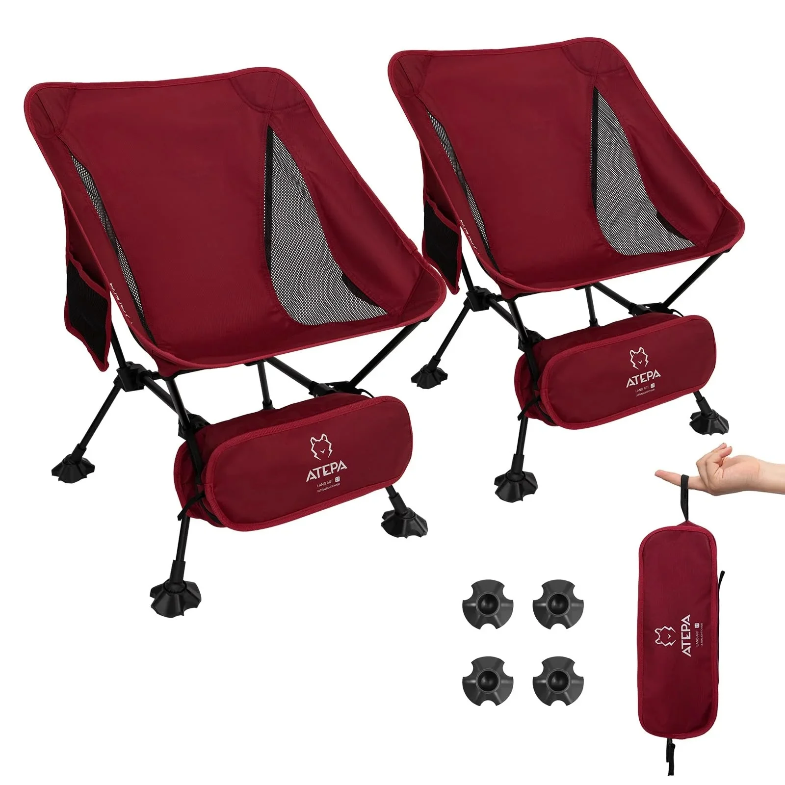 Atepa Camp Chair - Light Green/2-pack