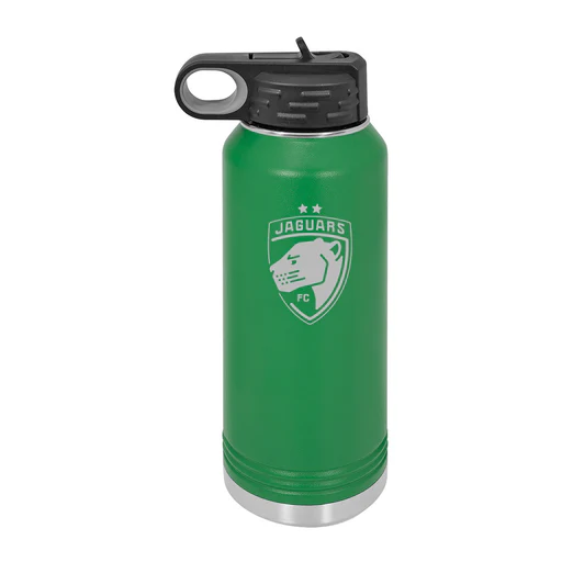 Jaguars Sale Laser Engraved 32oz Water Bottle With Flip Lid - Green Crest