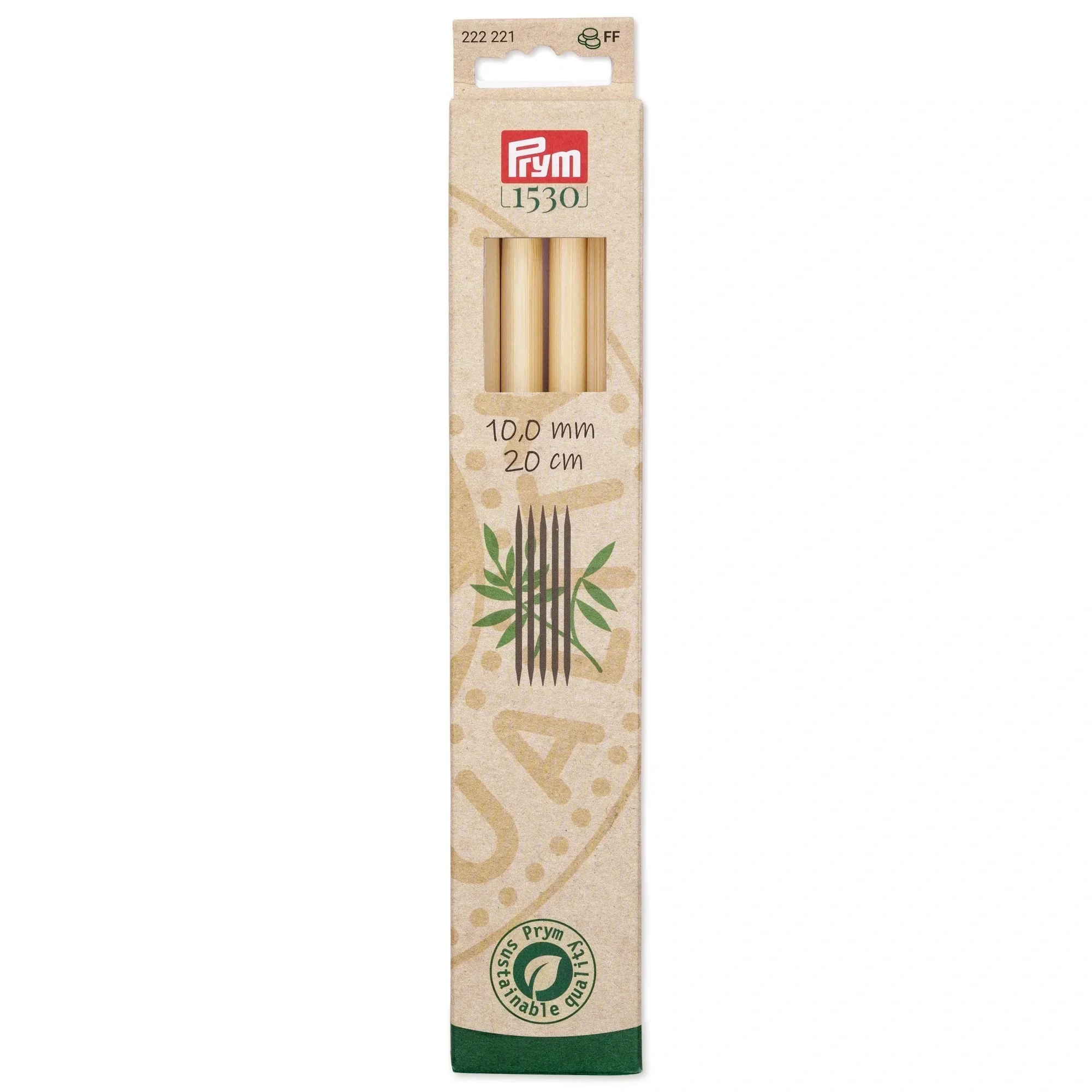 8" Double Point Knitting Needles, Bamboo, Us 15 (10mm)