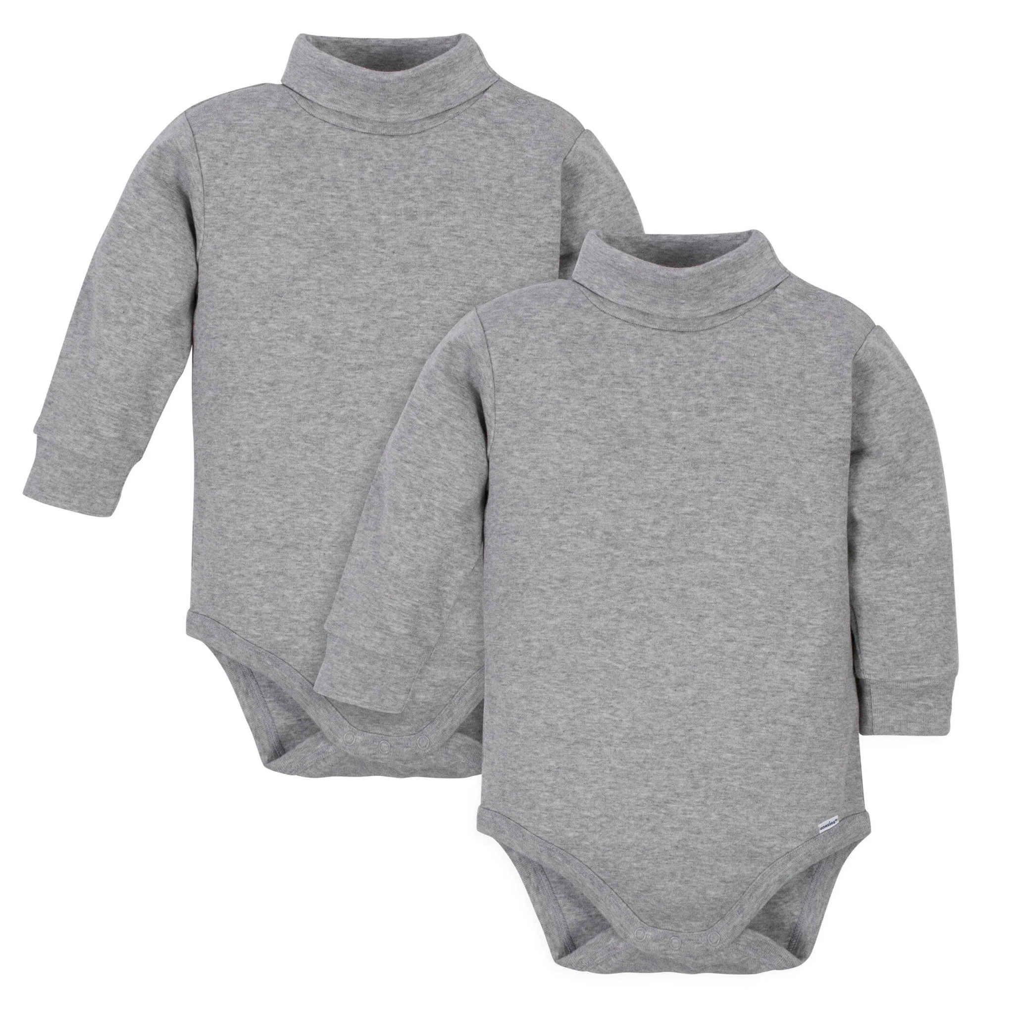 2-pack Baby & Toddler Neutral Grey Heather Long Sleeve Turtleneck Onesies® Bodysuits