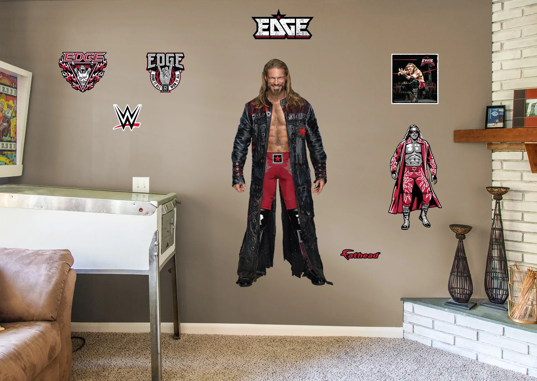 Edge - Realbig Collection - Official Wwe - Reusable Vinyl Wall Decals - Medium +2 Decals (23"w X 51"h)